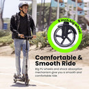 Aero Big Wheels Kick Scooter for Kids 6+, Teens & Adults | Light Up Wheels, Hand Brake, Rubber Deck Mat & Shock Absorption | Foldable & Height Adjustable by TinyTreasures Baby Boutique