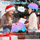 Adjustable Kids Bike Helmet with Knee & Elbow Pads Set, Color Gradient Design for Boys and Girls Aged 3-14+, for Skateboarding, Scooter, Roller & Inline Skating, Longboard by TinyTreasures Baby Boutique