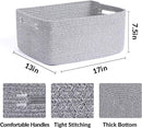 Large Storage Baskets for Shelves, Closet Organizers Bins for Clothes Blanket Towels, Baby Nursery, Toy Baskets Box, Woven Rope Baskets, 17 x 13 x 7.5”, 3 Packs Mixed Grey by TinyTreasures Baby Boutique