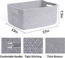 Large Storage Baskets for Shelves, Closet Organizers Bins for Clothes Blanket Towels, Baby Nursery, Toy Baskets Box, Woven Rope Baskets, 17 x 13 x 7.5”, 2 Packs Mixed Grey by CozyNest Decor