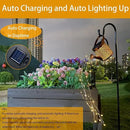 Solar Lanterns Outdoor Waterproof,Metal Watering Can Garden Decor,Hanging Solar Path Lights Yard Art,Outside Patio Decorations Gardening Birthday Gifts for Mom Grandma Women,with Hook,Large by GreenHaven Gardens
