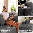 104" Cloud Sectional Couches for Living Room,L Shaped Boneless Couch in A Box,Sleeper Sofa with Comfy Chaise No Assembly Required,Grey by CozyNest Decor