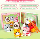 Crochet Kit for Beginners -4 PCS Cat Crochet Kit with Step-by-Step Video Tutorials, Learn to Crochet Kits for Adults and Kids, Beginner Crochet Kits for Adults, Animals Cat Crafts Knitting Kit by TinyTreasures Baby Boutique