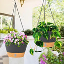 QCQHDU 2 Pack Hanging Planters for Indoor Outdoor Plants, 10 Inch Hanging Baskets Flower Pots with Reservoir Tray & Visible Water-Level by GreenHaven Gardens