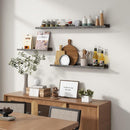 Picture Ledge Wall Shelves 56 Inches Width Set of 3, Solid Pine Wood Rustic Floating Ledge for Kids' Room Bedroom Kitchen Bathroom, Long Floating Shelves for Wall Decor, Grey by TinyTreasures Baby Boutique