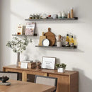 Picture Ledge Wall Shelves - Set of 3, 16 Inch Width, Solid Pine Wood Rustic Floating Ledge Shelves for Kids' Room, Bedroom, Kitchen, Bathroom, Living Room, Nursery Display Decor, Grey by CozyNest Decor