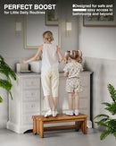 Extra Wide 26in Wooden Step Stool, Heavy Duty One Step Stool for Adults and Seniors, Holds Up to 550 lbs, Reinforced Cross Bar, Non-Skid Surface, Multipurpose Use for Kitchen, Bathroom, Bedroom by TinyTreasures Baby Boutique