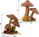 winemana 2 Pack Mushroom Fall Decor - Handmade Woven Mushrooms Figurines, Rustic Farmhouse Table Centerpieces for Thanksgiving, Autumn Home, Shelf & Kitchen Decor by CozyNest Decor