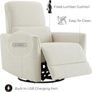 CHITA Power Recliner Chair Swivel Glider, FSC Certified Upholstered Living Room Nursery Reclining Sofa Chair with Lumbar Support, Linen by CozyNest Decor