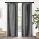 Macochico Pinch Pleated Blackout Curtains 102 Inches Long 100% Blackout Natural Linen Drapes for Bedroom Living Room Windows Farmhouse Burlap Curtains with Tieback 52”Wx102”L Gray 1 Panel by CozyNest Decor