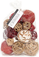 ANDALUCA Decorative Balls Bag Bowl Filler Home Decor (Red Gold) by CozyNest Decor