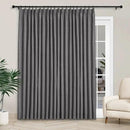 Macochico Extra Wide 100% Blackout Linen Curtains for Sliding Door Pleated Curtains with Hooks Insulated Soft Linen Drapes for Bedroom Living Room with Tieback Natural Grey 100”Wx84”L 1 Panel by CozyNest Decor