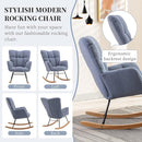 NIOIIKIT Nursery Rocking Chair Teddy Upholstered Glider Rocker Rocking Accent Chair Padded Seat with High Backrest Armchair Comfy Side Chair for Living Room Bedroom Offices (Light Blue) by TinyTreasures Baby Boutique