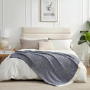 Snuggle Sac Navy Throw Blanket for Couch, Oversized Throw XL Super Soft Warm Blankets Cozy Knit Fuzzy Lightweight Throws for Sofa, Bed, Living Room, Heather Navy, 50x70 inches by TinyTreasures Baby Boutique