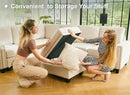Belffin Modular Sectional Sleeper Sofa with Pull Out Bed U Shaped Sectional Sofa Couch with Storage Ottoman Velvet Covertible 7-Seater Sofa for Living Room Beige by CozyNest Decor