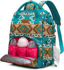 Wrangler Aztec Backpack Multifunction Baby Travel Bag with Changing Pad, Stroller Straps and Pacifier Case WG2204-91103TQ by TinyTreasures Baby Boutique