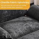 Karl home Oversized Accent Chair Chenille Sofa with Chaise, Modern Sofa Chair with Removable Ottoman Modular 1-Seater Couch and 2-Layer Ottoman for Living Room, Apartment, Studio, Black by CozyNest Decor