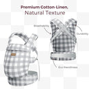 Momcozy Baby Carrier with Natural Cotton Linen, Built to Last, Ergonomic Design, Lightweight and Comfortable, Hands-Free for Moms&Dads, Slate Checkerboard by TinyTreasures Baby Boutique