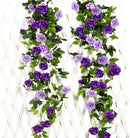 JUSTOYOU 2 Pack (15.8FT) Fake Rose Garland, Artificial Roses Vines Flower Garland Hanging Floral Vine Wedding Home Backdrop Party Arch Arrangement Decoration by GreenHaven Gardens