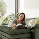 LINSY HOME Modular Sectional Sofa - 157'' Sleeper Sofa Cloud Couch Oversized Corduroy Sofa Bed with Movable Ottoman Soft Modern Comfy Couch for Living Room Apartment Office, Green by CozyNest Decor