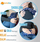 SunnyBay Small Microwave Heating Pad, Microwavable Versatile Cold/Heated Neck and Shoulder Wrap for Back Pain and More, Moist Heat Cotton-Fleece Pad with Flax Seed Filling, 6x11 in, Blue Stars by CozyNest Decor