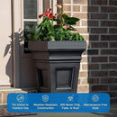 Step2 Atherton Square Planter, Large Planters for Outdoor Plants, Gardening and Flower Pot for Patio or Porch, Efficient Drainage, Durable Plastic, Onyx Black by CozyNest Decor