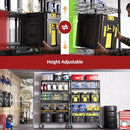 IZEUK 5-Tier Storage Shelving Unit with Wheels, Adjustable Heavy Duty Steel Wire Rack Organizer (Black, 17.7" D x 47.2" W x 76.7" H, 1750 lbs Capacity) for Garage, Kitchen, Office, Laundry, Basement by CozyNest Decor