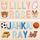 Personalized Name Puzzle for Kids Personalized Baby Gifts First Birthday for Girls & Boys Name Puzzles for Toddlers 1-3 Montessori Learning Toddler Toy Alphabet Puzzle by TinyTreasures Baby Boutique