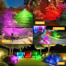 T-SUNUS Solar Spot Lights Outdoor Color Changing 6-in-1, Solar Landscape Spotlights RGB Lighting Waterproof IP65 Wall Lamp 9.8ft Cable for Patio Pathway Yard Garden Holiday (Multi-Color) by GreenHaven Gardens