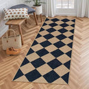 Lahome Checkered Easy Jute Runner, 2x6 Kitchen Runner Rug Non Slip Washable Outdoor Rug for Entryway Indoor, Checkerboard Black Indoor Outdoor Carpet for Hallway 6ft Entry Front Door by CozyNest Decor