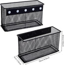 dedoot Magnetic Basket for refrigerator Storage Pencil Holder Basket Mesh Black Strong Magnetic Pen Holder for Refrigerator ,Whiteboard, Locker, Home and Office Organizer, 6.3x2.3x3.6inch,2 Pack by CozyNest Decor