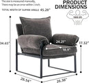 YISHENG Accent Chair with 6-Angle Adjustable Backrest, Chenille Fabric Living Room Chair Upholstered Lounge Chair, Modern Chair Cozy Reclining Chair for Reading Room, Set of 2 Gray by CozyNest Decor