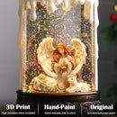 Nativity Snow Globe Candle Christmas Decorations Gifts Auto Snowfall Glitter Music Collection Angel Nativity Scene with 6H Timer USB/Battery Powered 9.7 inch by CozyNest Decor