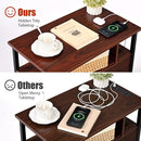 Narrow Side Tables with Charging Station, Narrow End Table with Wooden Drawers, USB Ports and Power Outlets, Nightstand and Bedside Table for Bedroom, End Tables Living Room, Espresso by TinyTreasures Baby Boutique
