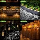 Outdoor Solar Lanterns - Hanging Solar Lights Halloween Lights Metal Lantern Decorative for Patio Garden Yard Backyard Table Tree Outside Lighting Cool/ Warm Light (6 Pack by GreenHaven Gardens