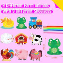 9 PCS Farm Theme Lacing Cards, 9 Double Sided Sewing Cards with 9 Colorful Laces, Imagination Development Lacing Toys Educational and Learning Activity for Preschoolers, Kids by TinyTreasures Baby Boutique