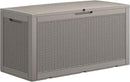 100 Gallon Deck Box Lockable Rattan Outdoor Storage Box waterproof Outdoor Container for Patio Furniture Cushions, Pillow by CozyNest Decor