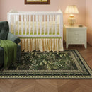 4x6 Rug for Bedroom Impressionist-Style Vintage Washable Rugs Non Slip Low Pile Small Carpet for Bedside Kids Room Office Dining Room, Green by TinyTreasures Baby Boutique