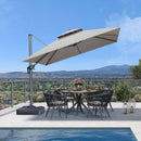 PURPLE LEAF Cantilever Umbrella Outdoor Double Top Deluxe 10 Feet Square Patio Offset Hanging Square Umbrella for Garden Pool Backyard Cast Ash by GreenHaven Gardens