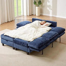 110" Modular Sectional Sofa, Convertible Sleeper Sofa Couch Bed with Adjustable Backrest, U-Shaped Chenille Cloud Couch with Ottoman Storage, Deep Seat Couches for Living Room,Blue by CozyNest Decor