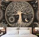 FORATER Tree of Life Tapestry Wall Hanging Sun Moon Stars Tapestries Aesthetic Galaxy Wall Tapestry Nature Home Decoration for Living Room Bedroom(53 x 61 Inch, Black and Gold) by CozyNest Decor