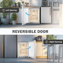 Beverage Refrigerator 24 Inch Drink Fridge, Beer Fridge, 150 Cans Beverage Cooler, Under Counter Refrigerator, Drink Cooler Undercounter Outdoor Refrigerators, Single Glass Door Bar Fridge