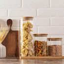 15oz Glass Food Storage Jars, Glass Jars with Bamboo Lids, Kitchen Storage Jars, Set of 6, Canisters with Airtight Lids for Spice, Coffee, Cookie, Pantry Organizers by CozyNest Decor