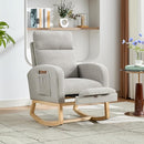 Rocking Chair Nursery, Nursing Rocking Chairs with Foot Rest for Mom Nursery, Rocker Glider Chair with High Backrest for Living Room, Bedroom, Upholstered Lounge Chair with Solid Wood Base for Relaxin by TinyTreasures Baby Boutique