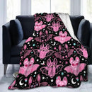 Pink Bat Throw Blanket Soft Fleece Blanket Men Women Gift for Kids Boys Girls for Party Couch Sofa Bed Deco Blankets 50"x40" by CozyNest Decor