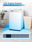 BLACK+DECKER 4.1 Cu. Ft. Top Loading Washing Machine with Agitator, Full Size Washing Machine with Glass Lid and Stainless Steel Tub, Machine with LED Display, 10 Wash Cycles, 120V, BTLW41MW, White by CozyNest Decor