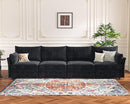 134.6" Modular Sectional Sofa, Oversized 4 Seater Couch with Removable Black Chenille Fabric Cover, Deep Seat & High Backrest for Living Room, Office & Apartment by CozyNest Decor