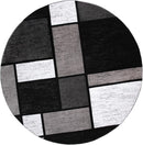 Rugshop Contemporary Modern Boxes for Home Office,Living Room,Bedroom,Kitchen Non Shedding Round Area Rug 8' Gray by TinyTreasures Baby Boutique