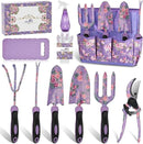 Gardening Tools, WisaKey 10 Piece Heavy Duty Purple Garden Tools Set with Non-Slip Ergonomic Handle, Durable Fashion Garden Tool Organizer HandBag, Ideal Gardening Hand Tools Gardening Gifts for Women by GreenHaven Gardens