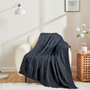 CozeCube Check Knit Throw Blanket, Midnight Navy Checkered Throw for Couch, Decorative Christmas Soft Cozy Warm Knitted Blanket for Bed Sofa Living Room, 50"X60" by CozyNest Decor